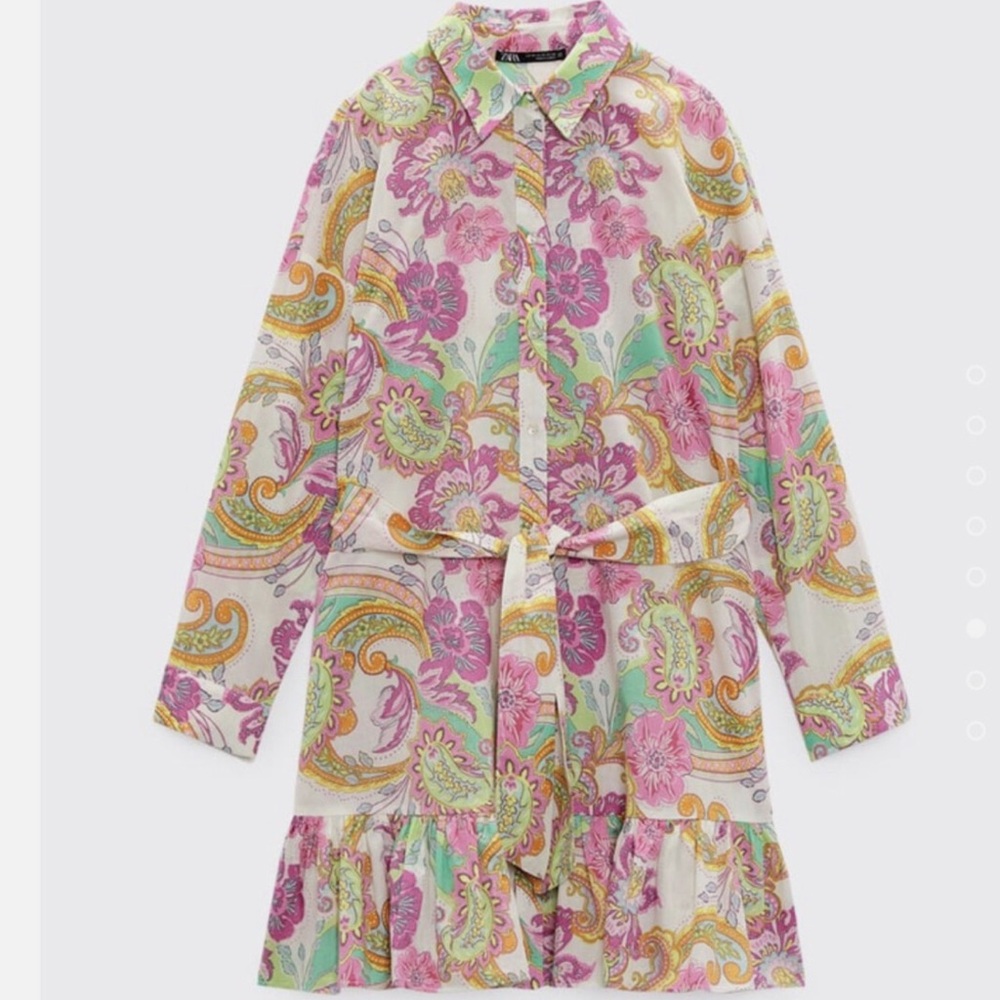 NWT Zara Paisley Print Mini Dress Sz XS